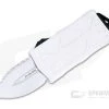 Microtech Exocet Storm Trooper White Double Edge Serrated CA Legal OTF Automatic 157-3ST
