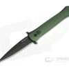 Protech Knives Don Black DLC Plain Edge Contoured Green Aluminum Handle 1721-GREEN