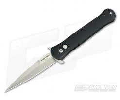 Protech Knives Don Satin Plain Edge Machine Contoured Black Aluminum 1721-SATIN