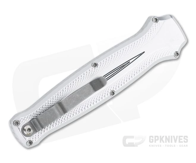 Piranha P20 Rated-X Double Edge Mirror 154CM Silver Double Action OTF Automatic 2 Piranha P20 Rated-X Double Edge Mirror 154CM Silver Double Action OTF Automatic - Image 2