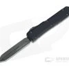 Microtech Ultratech Spartan Signature Black DLC 204P Double Edge OTF Automatic Knife 223-1DLCTS