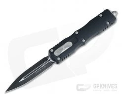 Microtech Dirac Black Plain Double Edge 204P Top Slide OTF Automatic Knife 225-1