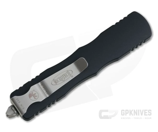 Microtech Dirac Black Plain Double Edge 204P Top Slide OTF Automatic Knife 225-1 2 Microtech Dirac Black Plain Double Edge 204P Top Slide OTF Automatic Knife 225-1 - Image 2