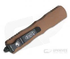 Microtech Dirac Tan Double Edge Black 204P Top Slide OTF Automatic Knife 225-1TA -Daggers Online Shop 225 1ta 204p 2
