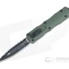 Microtech Dirac OD Green Double Edge Black Full Serrated M390 Top Slide OTF Automatic Knife 225-3OD