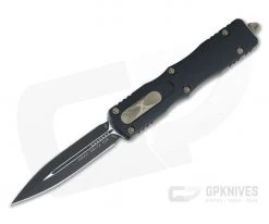 Microtech Dirac Delta Black Plain Double Edge Elmax Top Slide OTF Automatic Knife 227-1PR