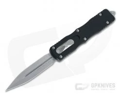 Microtech Dirac Delta Stonewashed Plain Double Edge 204P Top Slide OTF Automatic Knife 227-10