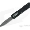 Microtech Dirac Delta Apocalyptic Plain Double Edge 204P Top Slide Black OTF Automatic Knife 227-10AP