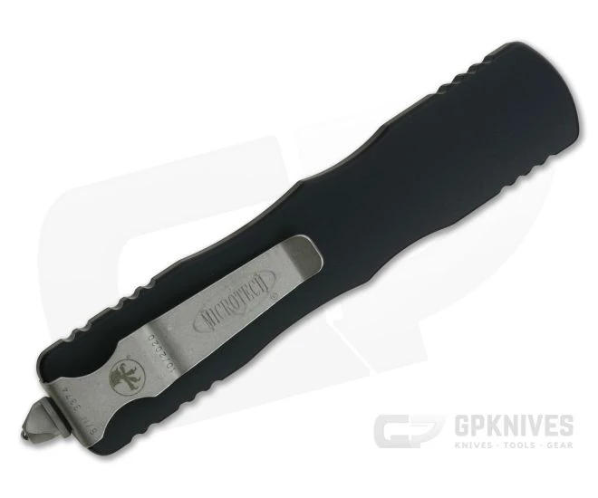 Microtech Dirac Delta Apocalyptic Plain Double Edge 204P Top Slide Black OTF Automatic Knife 227-10AP 2 Microtech Dirac Delta Apocalyptic Plain Double Edge 204P Top Slide Black OTF Automatic Knife 227-10AP - Image 2