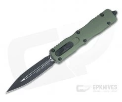 Microtech Dirac Delta Double Edge Black Elmax OD Green Top Slide OTF Automatic Knife 227-1OD