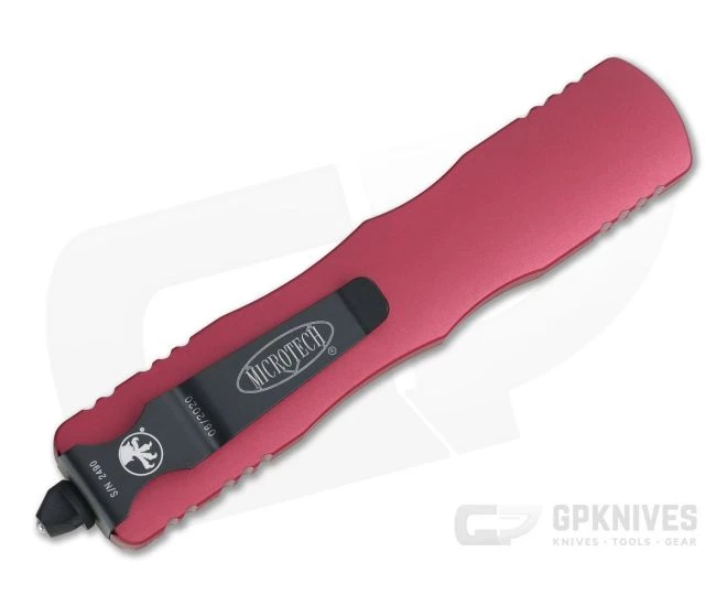 Microtech Dirac Delta Red Double Edge Black 204P Top Slide OTF Automatic Knife 227-1RD 2 Microtech Dirac Delta Red Double Edge Black 204P Top Slide OTF Automatic Knife 227-1RD - Image 2