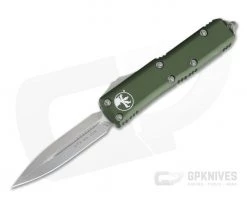 Microtech UTX-85 Stonewash Plain D/E CTS-204P OD Green OTF Automatic 232-10OD