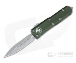 Microtech UTX-85 Stonewash Plain D/E Elmax OD Green OTF Automatic 232-10OD