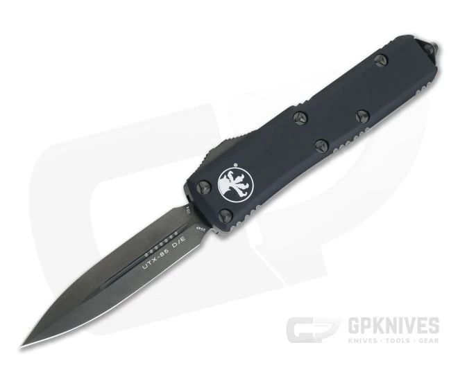 Microtech UTX-85 Black Double Edge Black DLC 204P OTF Automatic Knife 232-1DLCT 2 Microtech UTX-85 Black Double Edge Black DLC 204P OTF Automatic Knife 232-1DLCT - Image 2