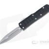 Microtech UTX-85 II D/E Signature Stonewashed M390 Double Edge Black Stepside OTF Automatic Knife 232II-10S