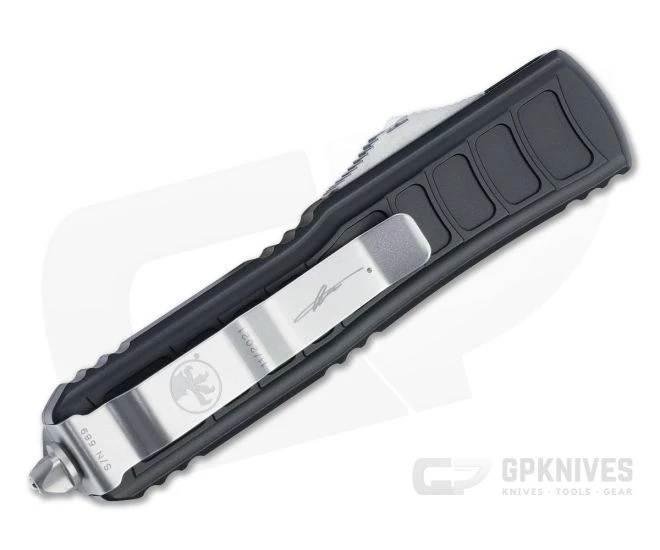 Microtech UTX-85 II D/E Stepside Signature Satin M390 Double Edge OTF Automatic Knife 232II-4S 2 Microtech UTX-85 II D/E Stepside Signature Satin M390 Double Edge OTF Automatic Knife 232II-4S - Image 2