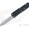 Microtech UTX-85 II D/E Stepside Signature Satin Full Serrated M390 Double Edge OTF Automatic Knife 232II-6S
