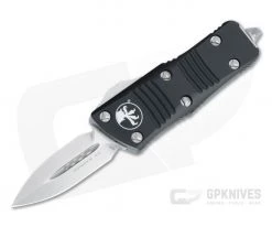 Microtech Mini Troodon D/E Stonewashed M390 Black OTF Automatic 238-10