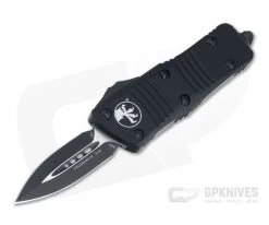Microtech Mini Troodon D/E Tactical Black Double Edge M390 OTF Automatic 238-1T
