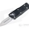 Microtech Mini Troodon D/E Satin M390 Double Edge Black OTF Automatic 238-4