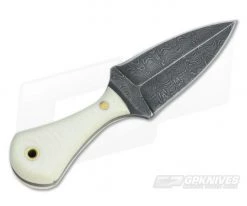 Olamic Cutlery Damascus Neck Knife Dagger White G10 -Daggers Online Shop 3234 3