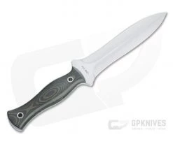 Mike Irie TS-6 Dagger Satin CPM-154 Green and Black Linen Micarta Fixed Blade 4519 -Daggers Online Shop 4519 3