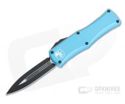 Microtech Hera D/E Black Double Edge Turquoise OTF Automatic 702-1TQ