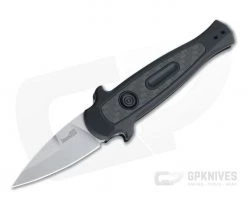 Kershaw Launch 12CA California Legal Stiletto Stonewashed Carbon Fiber Inlaid Black Automatic Knife 7130