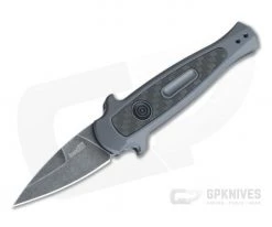 Kershaw Launch 12CA California Legal Stiletto BlackWash Carbon Fiber Inlaid Gray Automatic Knife 7130GRYBW