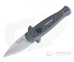 Kershaw Launch 12CA California Legal Stiletto Stonewashed Carbon Fiber Inlaid Gray Automatic Knife 7130GRYSW