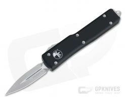 Microtech UTX-70 CA Double Edge Stonewashed M390 Black California Legal OTF Automatic Knife CA147-10
