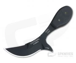 TOPS Knives California Cobra Black 1095 Black G10 Double Edge Neck Knife CALCO-01