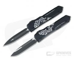 Microtech Ultratech Dead Man's Hand Set Elmax Drop Point and Double Edge CTS-204P OTF Automatics
