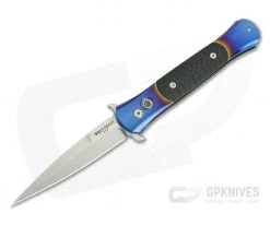 Protech Knives Don Titanium Custom Multi-Color Orange Peel with Carbon Fiber Inlay