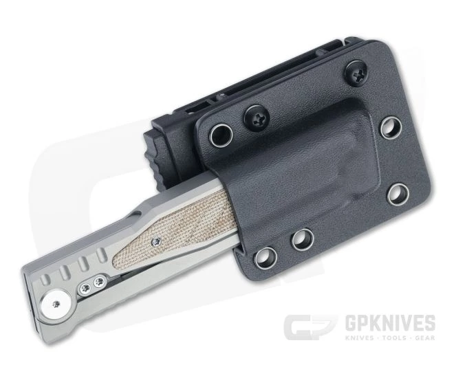 Reate EXO Exoskeleton Design Double Edge Elmax Brown Micarta Manual OTF Knife 4 Reate EXO Exoskeleton Design Double Edge Elmax Brown Micarta Manual OTF Knife - Image 4