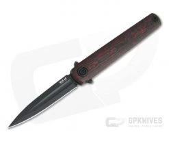 MKM Zieba Flame Dagger PVD M390 Red Lava Carbon Fiber Titanium Frame Lock Flipper FL02-FCLTD