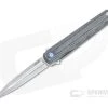 MKM x Zieba Flame Light Flipper Dagger Stonewashed M390 Black Micarta Folder FL02L-BC