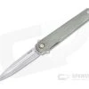 MKM x Zieba Flame Light Flipper Dagger Stonewashed M390 Green Micarta Folder FL02L-GC