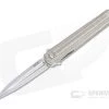 MKM x Zieba Flame Light Flipper Dagger Stonewashed M390 Natural Micarta Folder FL02L-NC