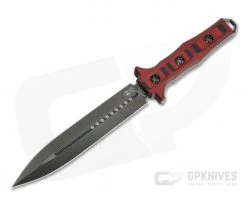 Heretic Knives Nephilim Dagger Black DLC Elmax Red/Black G10 Fixed Blade H003-6A-REDBLK