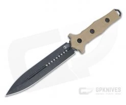 Heretic Knives Nephilim Dagger Battleworn Black Elmax FDE G10 Fixed Blade H003-8A-FDE