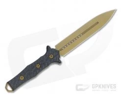 Heretic Knives Nephilim Dagger Gold TiNi Elmax Carbon Fiber Fixed Blade H003-9A-CF -Daggers Online Shop h003 9a cf 3