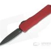 Heretic Knives Manticore-E Double Edge Black DLC S35VN Red EDC OTF Automatic H028-6A-RED