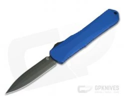 Heretic Knives Manticore-X Double Edge Tumbled DLC Blue OTF Automatic H032-6A-BLUE