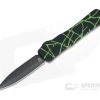 Heretic Knives Manticore-X Double Edge DLC S35VN Black Green Splash OTF Automatic H032-6A-GS