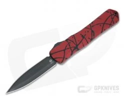 Heretic Knives Manticore-X Double Edge DLC S35VN Red Black Splash OTF Automatic H032-6A-REDBS
