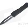 Heretic Knives Manticore-X Double Edge Battleworn Black Elmax OTF Automatic H032-8A