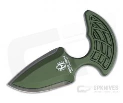 Heretic Knives Sleight Modular Push Dagger Black DLC 20CV Green Fixed Blade H050-6A-GRN