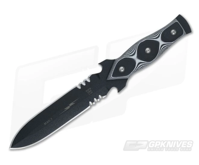 TOPS MAK 7 White/Black G10 Double Edged Dagger 1 TOPS MAK 7 White/Black G10 Double Edged Dagger