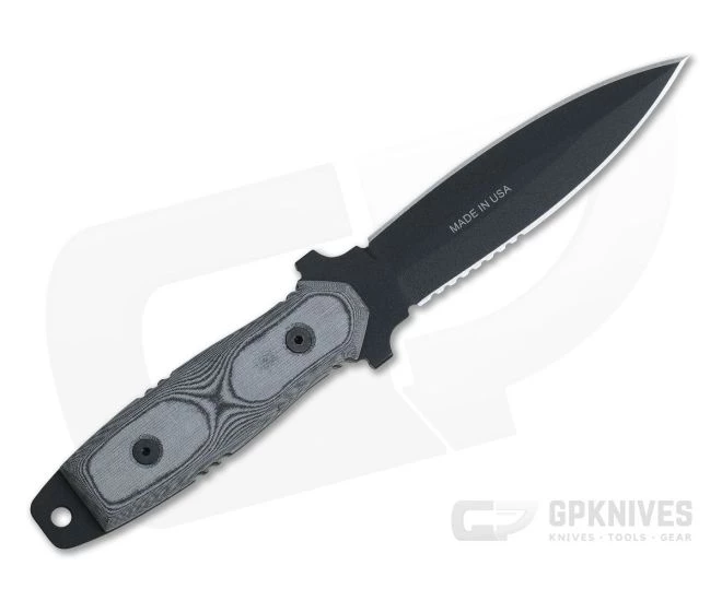 TOPS Ranger's Edge Dagger Black 1095 Black Linen Micarta Double Edge Fixed Blade RE3010 3 TOPS Ranger's Edge Dagger Black 1095 Black Linen Micarta Double Edge Fixed Blade RE3010 - Image 3